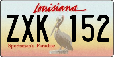 LA license plate ZXK152