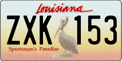 LA license plate ZXK153