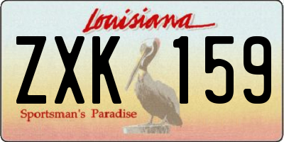 LA license plate ZXK159