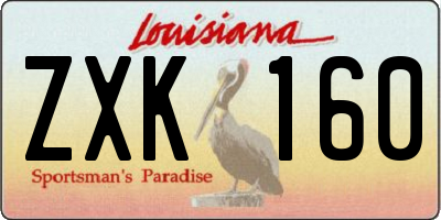 LA license plate ZXK160