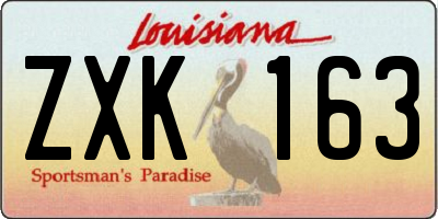 LA license plate ZXK163