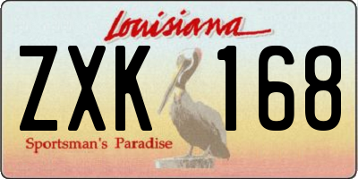 LA license plate ZXK168