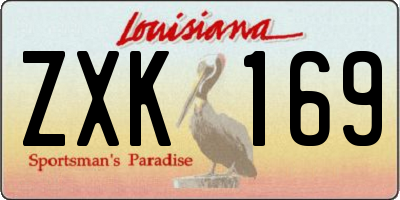 LA license plate ZXK169