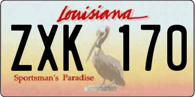 LA license plate ZXK170