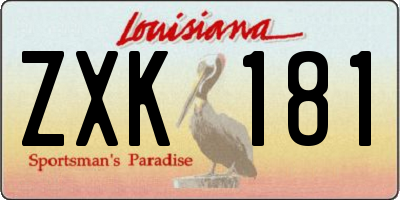 LA license plate ZXK181