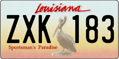 LA license plate ZXK183