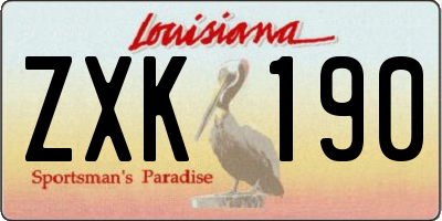 LA license plate ZXK190