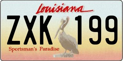 LA license plate ZXK199