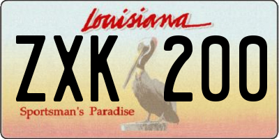 LA license plate ZXK200