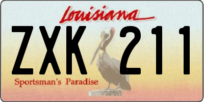 LA license plate ZXK211