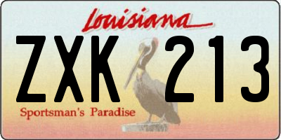 LA license plate ZXK213