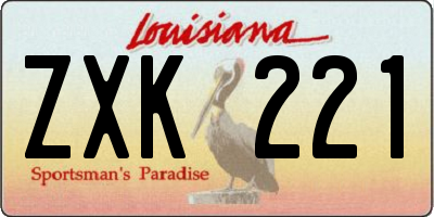 LA license plate ZXK221