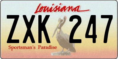LA license plate ZXK247
