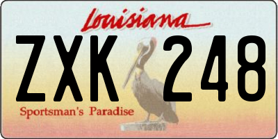 LA license plate ZXK248