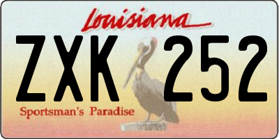 LA license plate ZXK252