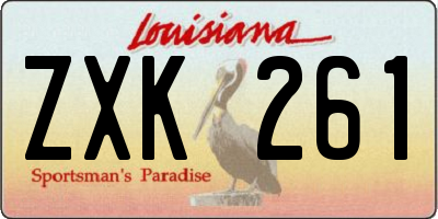 LA license plate ZXK261