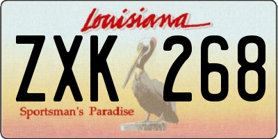 LA license plate ZXK268