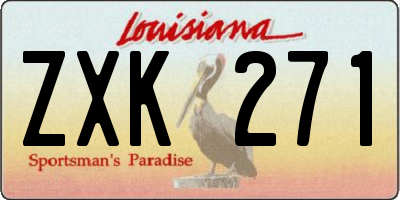 LA license plate ZXK271