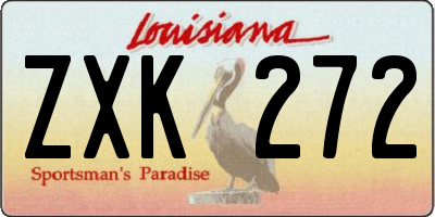 LA license plate ZXK272