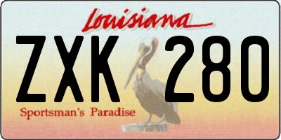 LA license plate ZXK280