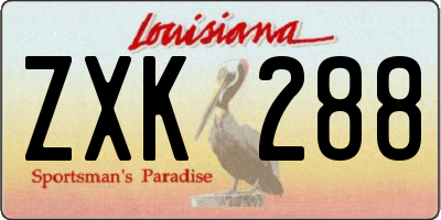 LA license plate ZXK288