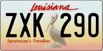 LA license plate ZXK290