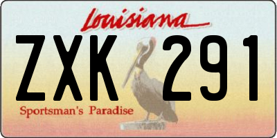 LA license plate ZXK291