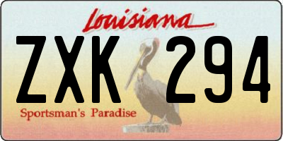 LA license plate ZXK294