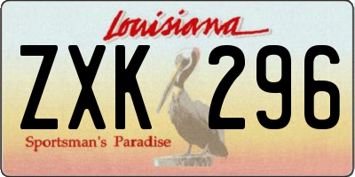 LA license plate ZXK296