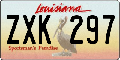 LA license plate ZXK297