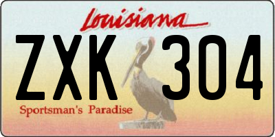 LA license plate ZXK304