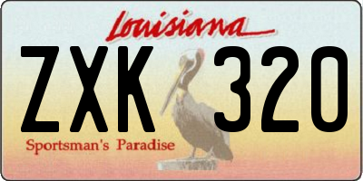 LA license plate ZXK320
