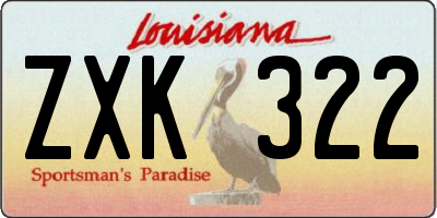 LA license plate ZXK322