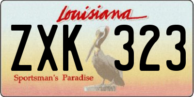 LA license plate ZXK323