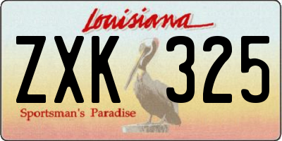 LA license plate ZXK325