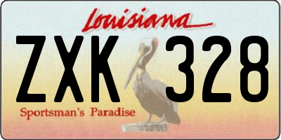LA license plate ZXK328