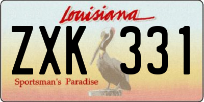 LA license plate ZXK331
