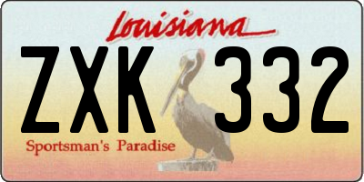 LA license plate ZXK332