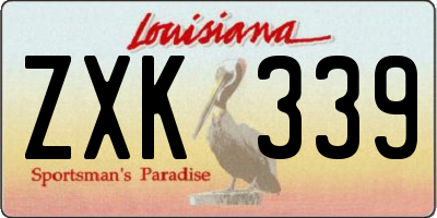 LA license plate ZXK339