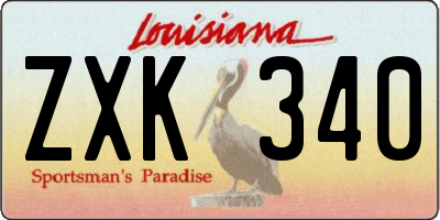 LA license plate ZXK340