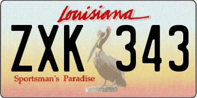LA license plate ZXK343