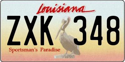 LA license plate ZXK348