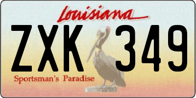 LA license plate ZXK349
