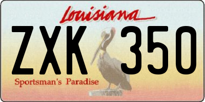 LA license plate ZXK350