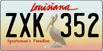 LA license plate ZXK352