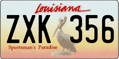 LA license plate ZXK356
