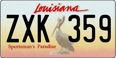 LA license plate ZXK359