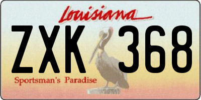 LA license plate ZXK368