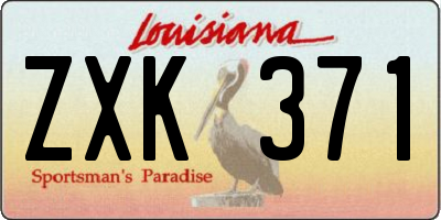 LA license plate ZXK371