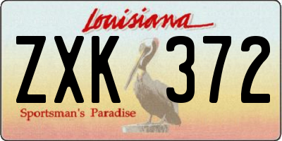 LA license plate ZXK372